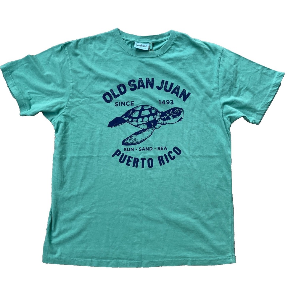 Old San Juan Puerto Rico Sea Turtle T-Shirt 2XL Teal NWT Comfortex USA